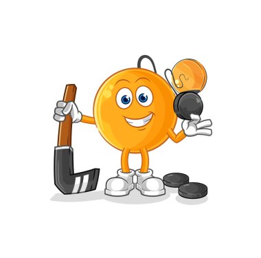 Hokey oynayan kürek topu. karikatür