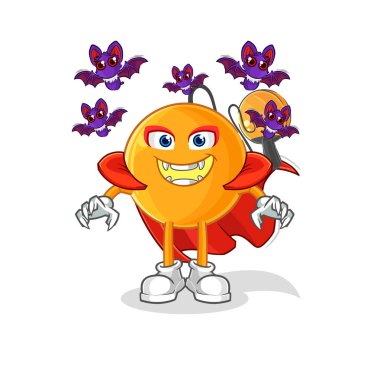 Kürek topu Drakula illüstrasyonu. karakter vektosu