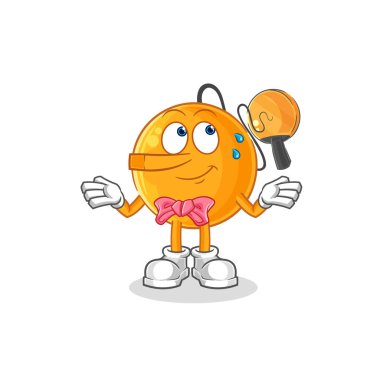 Kürek topu Pinokyo karakteri gibi yalan söyler. karikatür maskotu vektosu