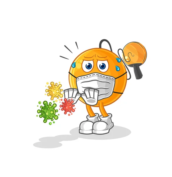 Paddle Ball Refuse Viruses Cartoon Cartoon Mascot Vecto — Stock Vector