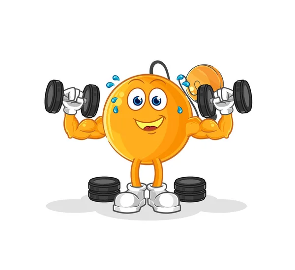 Paddle Ball Weight Training Illustration Character Vecto — Stock Vector