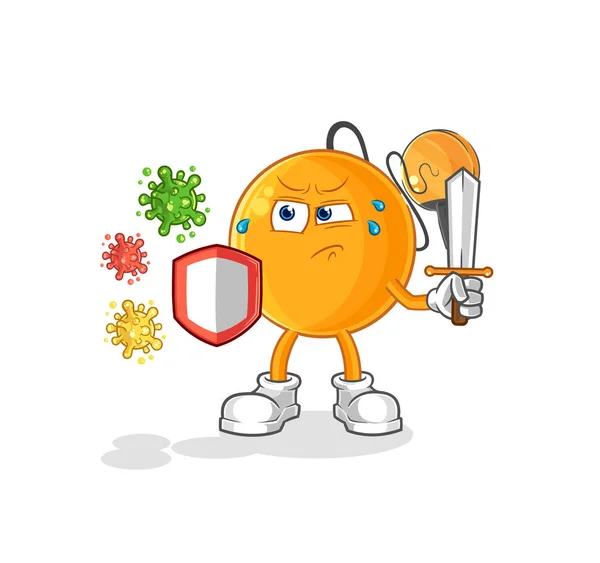 Paddle Ball Viruses Cartoon Cartoon Mascot Vecto — Stock Vector