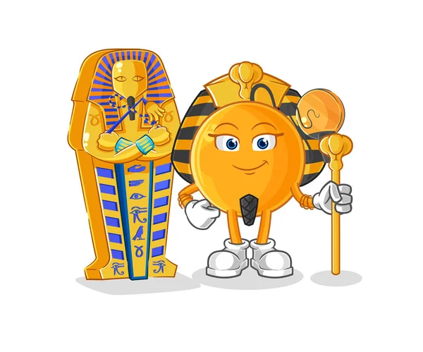 Paddle Ball Ancient Egypt Cartoon Cartoon Mascot Vecto — Stock Vector