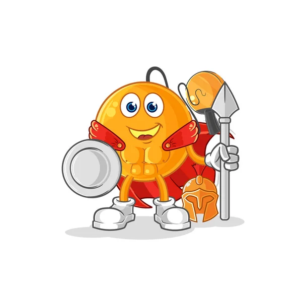 Paddle Ball Spartan Character Cartoon Mascot Vecto — Stock Vector
