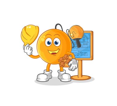 Kürek topu mimar çizimi. karakter vektosu