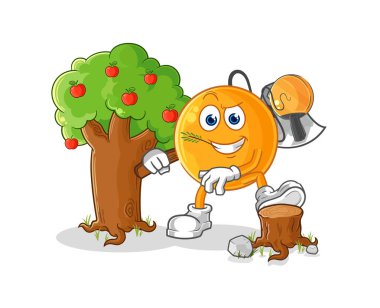 Kürek topu Carpenter illüstrasyonu. karakter vektosu