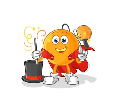 Kürek topu sihirbazı illüstrasyonu. karakter vektosu