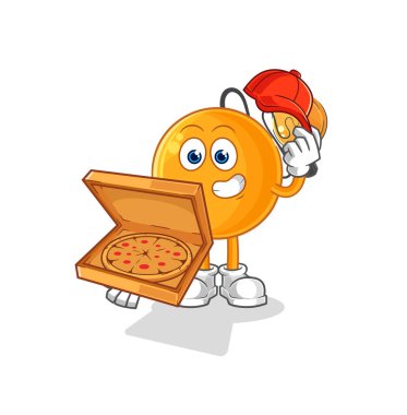 Kürek topu pizzacı çocuk vektörü. karikatür