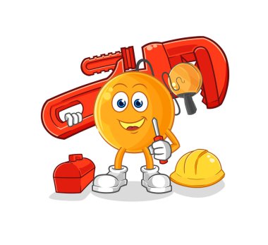 Su tesisatçısı çizgi filmi. karikatür maskotu vektosu