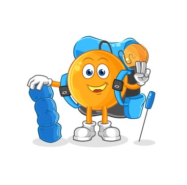 Kürek topu kamp maskotu oluyor. çizgi film vektosu