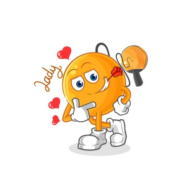 Kürek topu flörtleşmesi illüstrasyonu. karakter vektosu