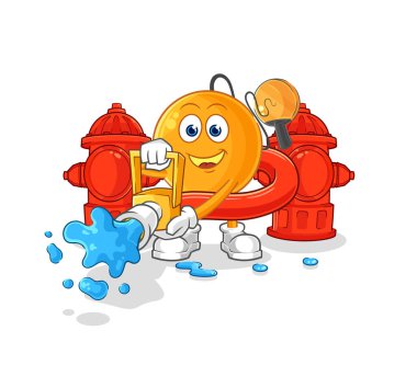 Kürek topu itfaiyeci vektörü. karikatür