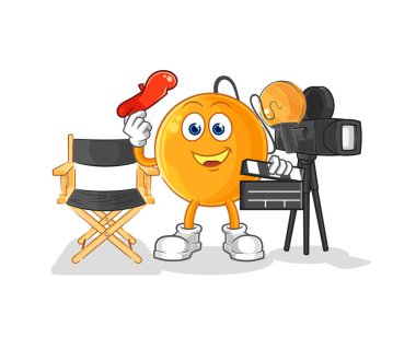 Kürek topu direktörü maskotu. çizgi film vektosu