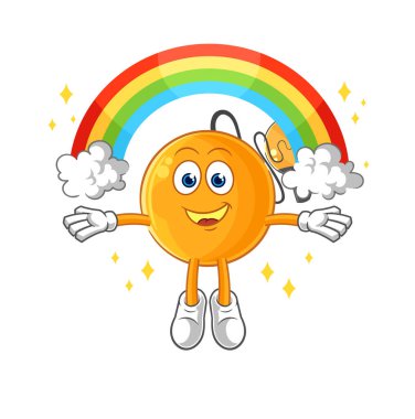 Gökkuşaklı kürek topu. çizgi film vektosu