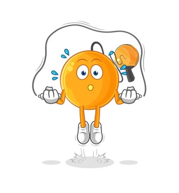 Kürek topu ip atlama egzersizi. karakter vektosu