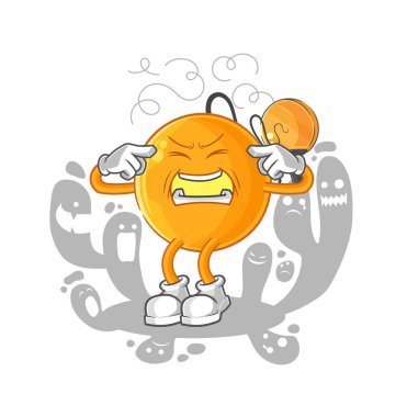 Depresyondaki kürek topu karakteri. çizgi film vektosu