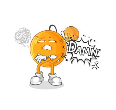 the paddle ball very pissed off illustration. character vecto