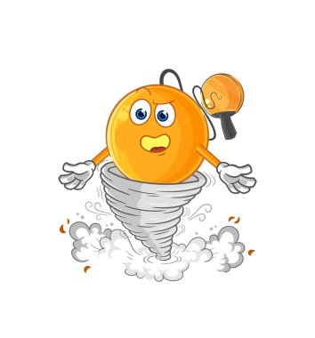 Kasırga çizgi film karakteri vektosu içinde kürek topu