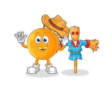 Korkuluk çizgi film karakteri vektosu olan raket topu