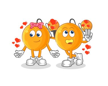 Raket topu flört çizgi filmi. karakter maskotu vekto