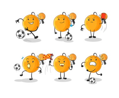 Kürek topu futbol grubu karakteri. karikatür maskotu vektosu