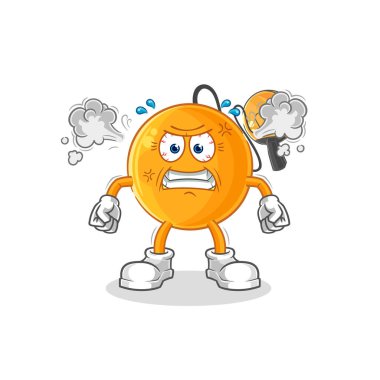 Kürek topu çok kızgın bir maskot. çizgi film vektosu