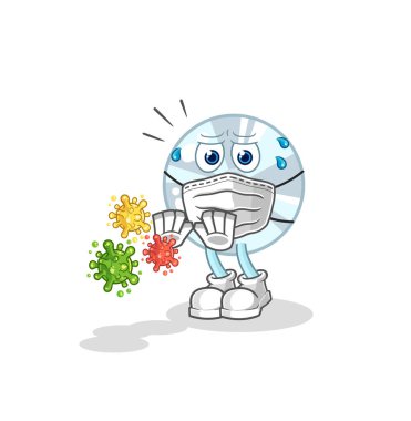 CD virüsleri reddediyor. karikatür maskotu vektosu