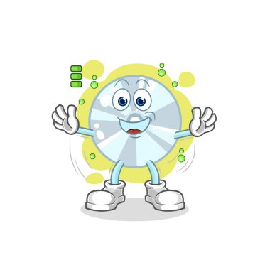 CD tam batarya karakteri. karikatür maskotu vektosu