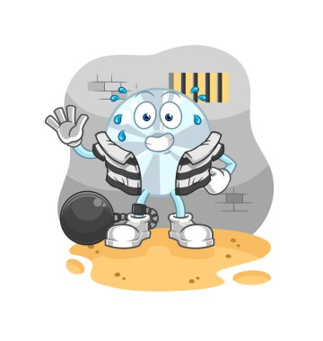 CD suçlusu hapiste. karikatür