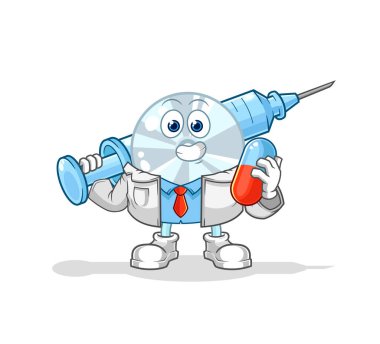 CD doktorunun elinde ilaç ve enjeksiyon var.