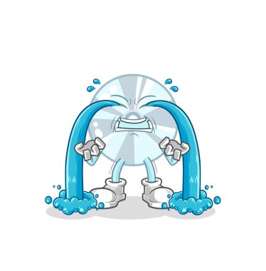 CD ağlayan illüstrasyon. karakter vektosu