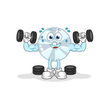 CD ağırlık çalışması illüstrasyonu. karakter vektosu