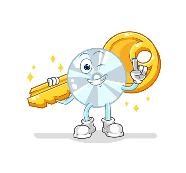 Carry Key Mascot Cartoon Vecto — Stock Vector