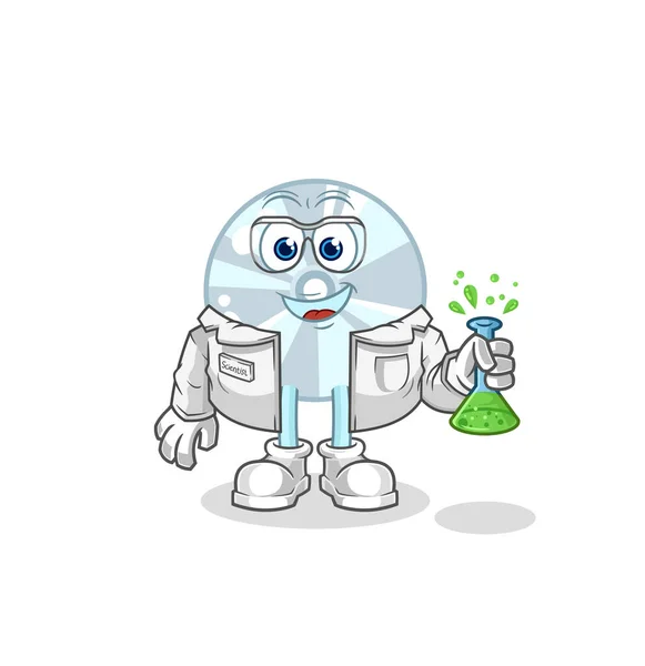 Scientist Character Cartoon Mascot Vecto — Stock Vector