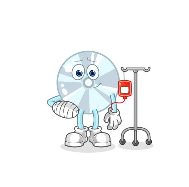 IV Illustrasyon 'daki CD hasta. karakter vektosu