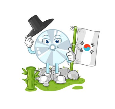 CD Koreli karakter. karikatür maskotu vektosu