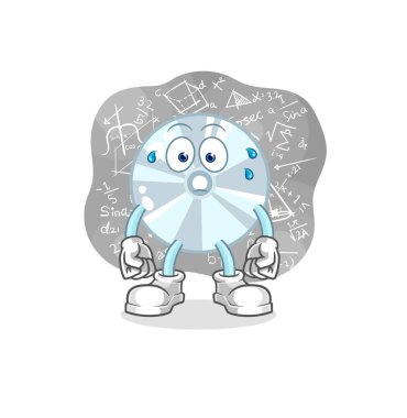 CD düşünen sert vektör. karikatür