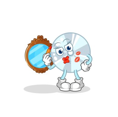 CD makyaj maskotu. çizgi film vektosu