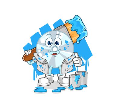 CD boyacı illüstrasyonu. karakter vektosu