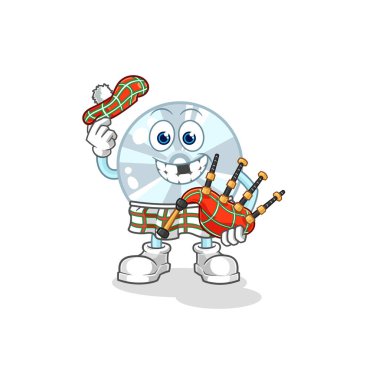 Gayda taşıyıcısı olan CD İskoçyalı. karikatür