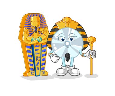 CD Antik Mısır karikatürü. karikatür maskotu vektosu