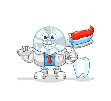 CD dişçi illüstrasyonu. karakter vektosu