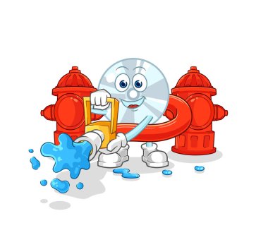 CD itfaiyeci vektörü. karikatür