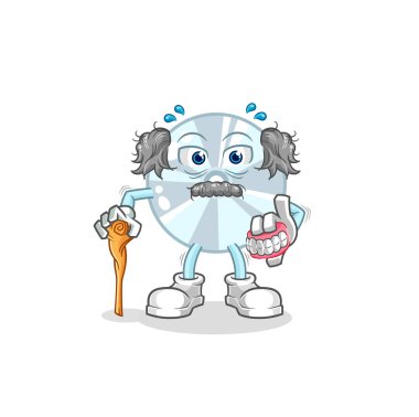 CD beyaz saçlı yaşlı adam. karakter vektosu