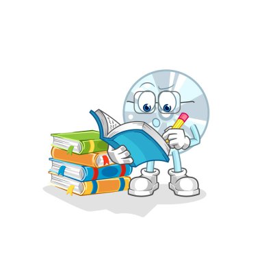 CD maskot eğitimi alıyor. çizgi film vektosu