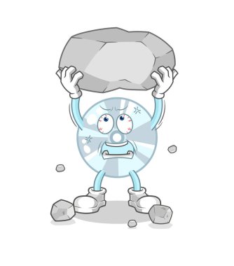 CD kaldırma rock çizgi film karakteri vektosu