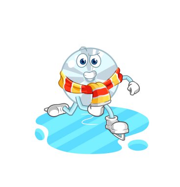 CD buz kayağı çizgi filmi. karakter maskotu vekto