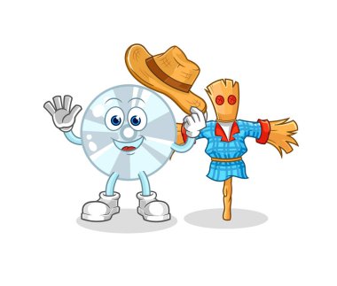 Korkuluk çizgi film karakteri vektosu olan CD