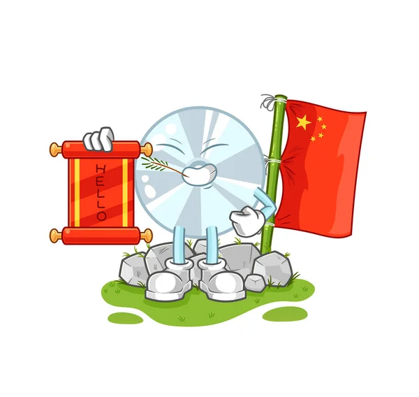 Desenhos Animados Chineses Mascote Desenhos Animados Vecto — Vetor de Stock