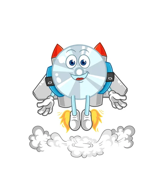 Jetpack Mascot Cartoon Vecto — Stock Vector